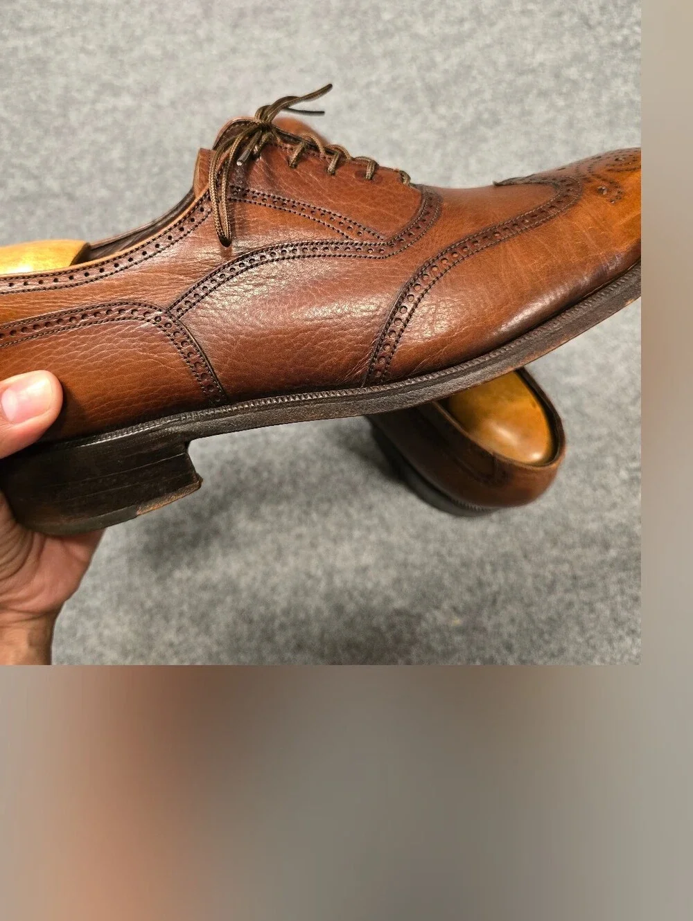 The Royal Imperial Florsheim Shoe Classic Brown Wingtip Leather Dress Shoes
